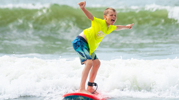 child enjoying myrtle beach surf camp